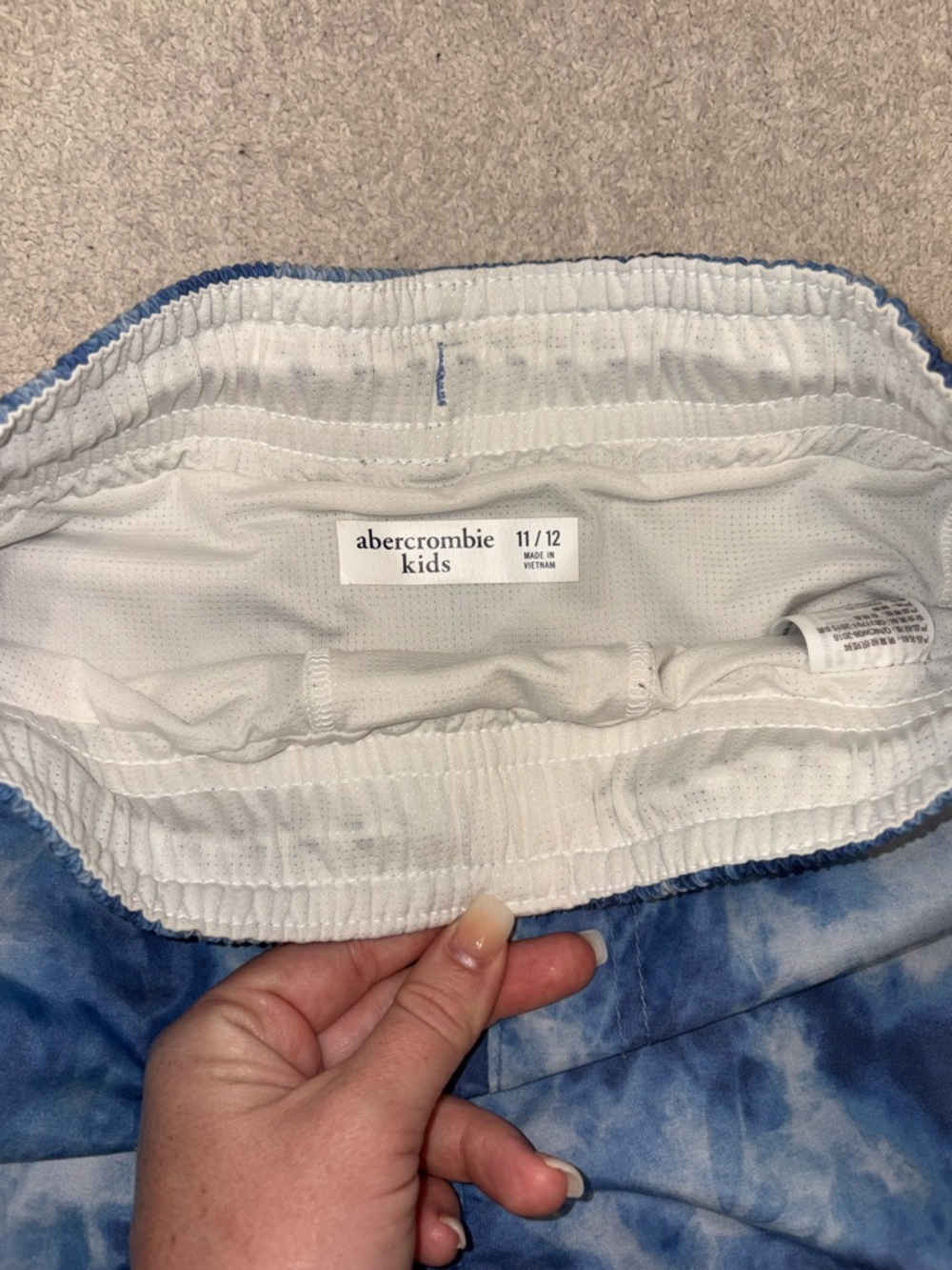 Abercrombie Kids Blue Tie Dye Swim Trunks - Size 11/12 - Picture 3 of 3